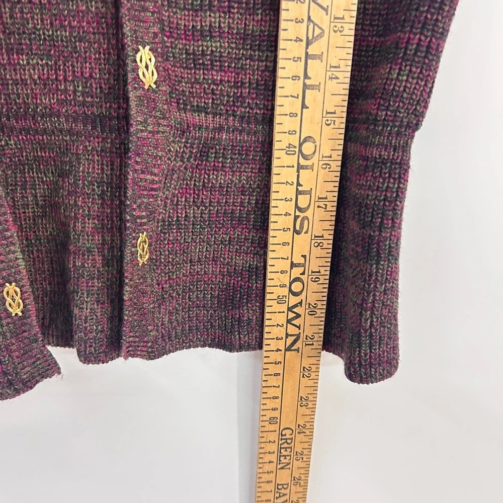 Magdeleine Poncet Vintage 70s French Knit Vest S M Gold Hardware Boho Retro